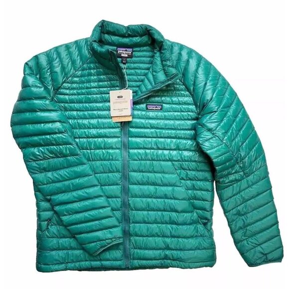 NWT $299 Patagonia AlpLight Down Zip Hoodless Jacket Borealis Green/ Mens Large